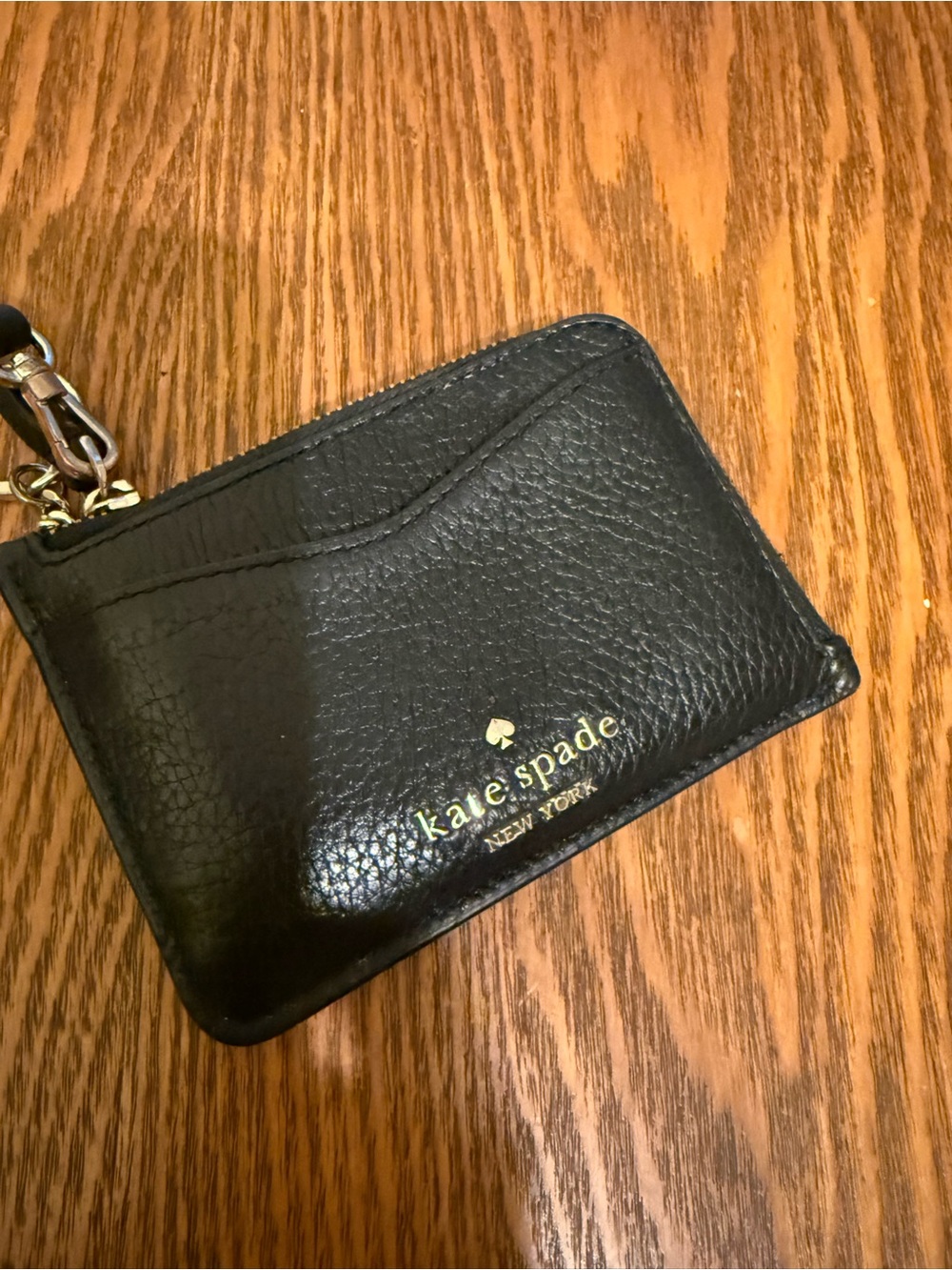 Kate Spade Black Pebbled Leather Cardholder Wristlet